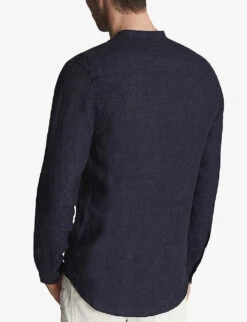 Reiss Ocean Slim-fit Linen Shirt -Outlet Daily Tops Store R03925104 NAVY ALT03