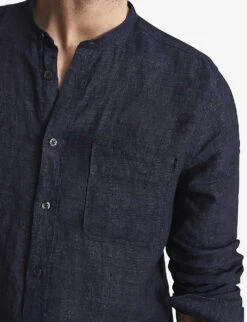 Reiss Ocean Slim-fit Linen Shirt -Outlet Daily Tops Store R03925104 NAVY ALT04