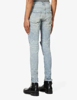 Distressed Slim-fit Stretch-denim Jeans -Outlet Daily Tops Store R03932746 LIGHTINDIGOPAINT ALT03
