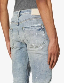 Distressed Slim-fit Stretch-denim Jeans -Outlet Daily Tops Store R03932746 LIGHTINDIGOPAINT ALT05