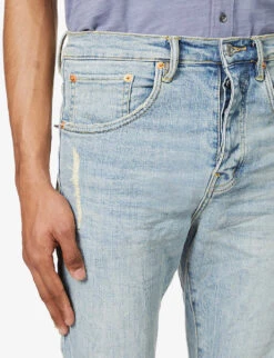Ripped-knee Regular-fit Stretch-denim Jeans 11 Ripped-knee Regular-fit Stretch-denim Jeans -Outlet Daily Tops Store R03932747 LIGHTINDIGOBLOWOUT ALT04