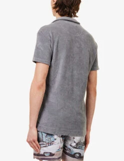 ORLEBAR BROWN Terry Brand-tab Relaxed-fit Cotton Polo Shirt -Outlet Daily Tops Store R03935124 GRANITE ALT03