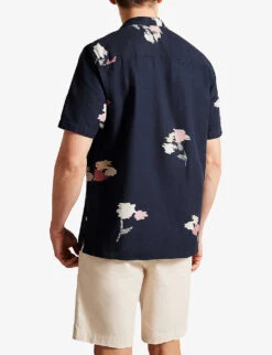 Ted Baker Neele Floral-print Woven Shirt 7 Ted Baker Neele Floral-print Woven Shirt -Outlet Daily Tops Store R03946724 NAVY ALT03