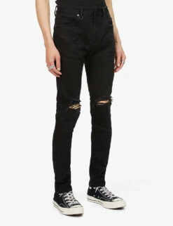 NEUW Rebel Distressed-panel Skinny Stretch-denim Jeans 9 NEUW Rebel Distressed-panel Skinny Stretch-denim Jeans -Outlet Daily Tops Store R03953021 FRICTION ALT02