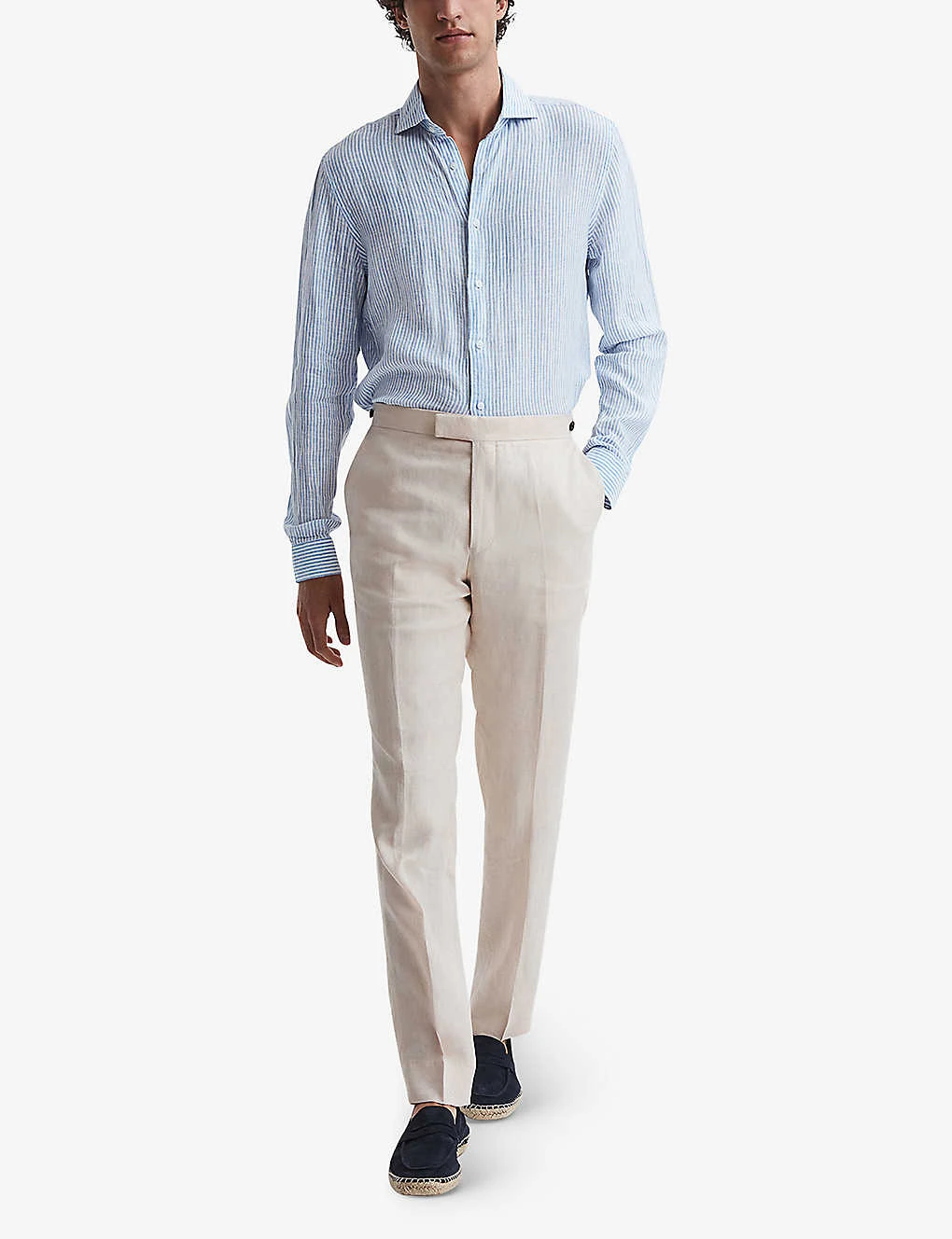 Reiss Kin Straight-leg Mid-rise Linen Trousers 2 Reiss Kin Straight-leg Mid-rise Linen Trousers - Image 2