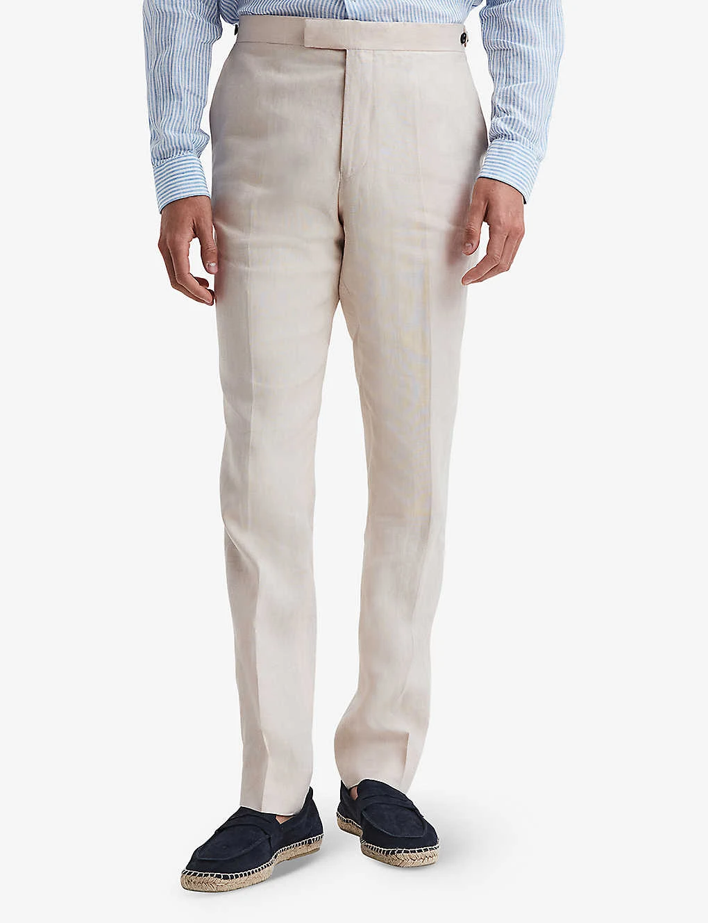 Reiss Kin Straight-leg Mid-rise Linen Trousers 3 Reiss Kin Straight-leg Mid-rise Linen Trousers - Image 3