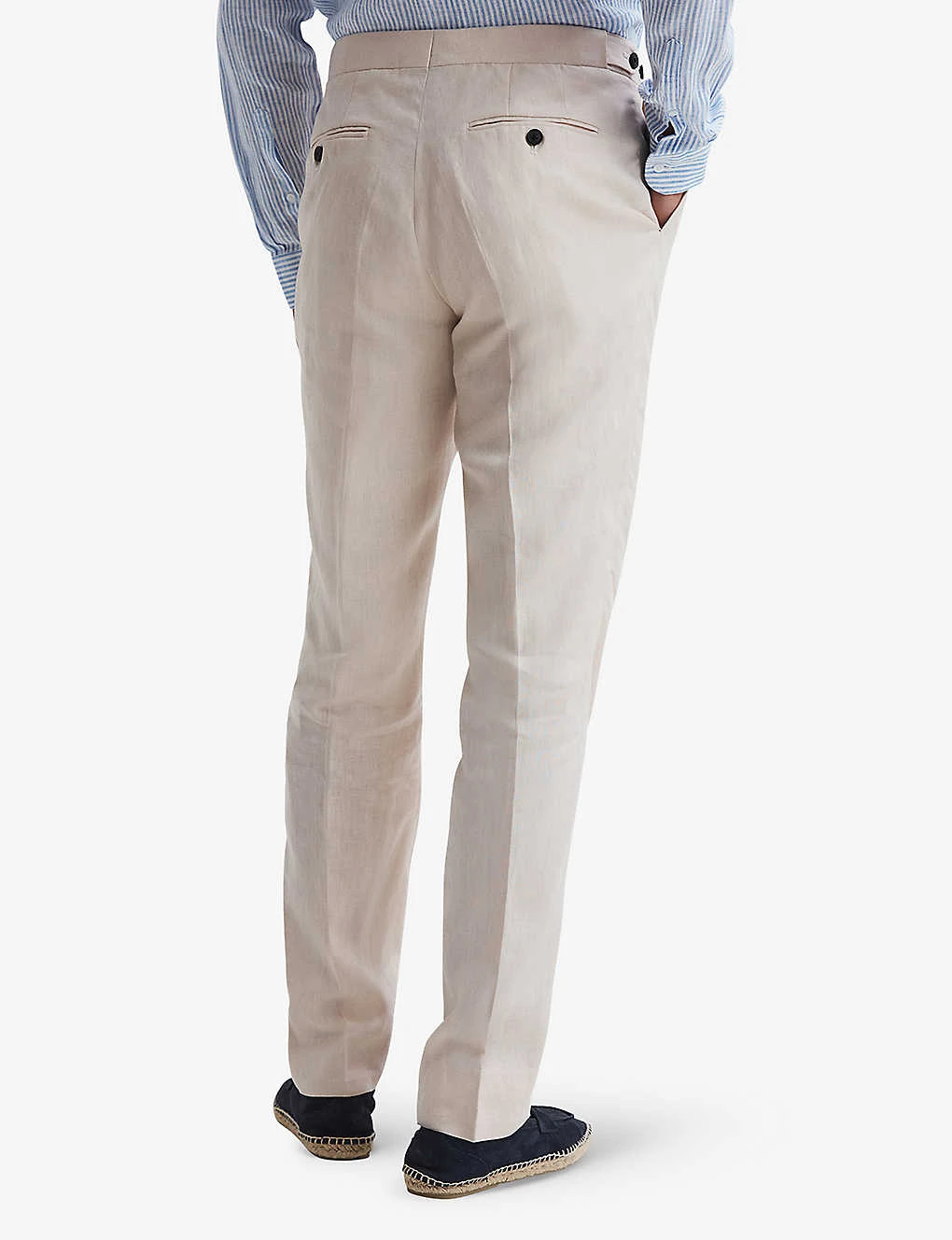 Reiss Kin Straight-leg Mid-rise Linen Trousers 4 Reiss Kin Straight-leg Mid-rise Linen Trousers - Image 4