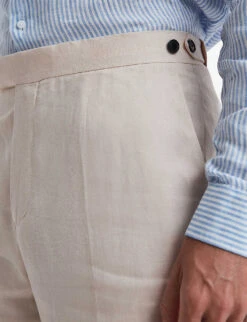 Reiss Kin Straight-leg Mid-rise Linen Trousers 9 Reiss Kin Straight-leg Mid-rise Linen Trousers -Outlet Daily Tops Store R03962211 STONE ALT04