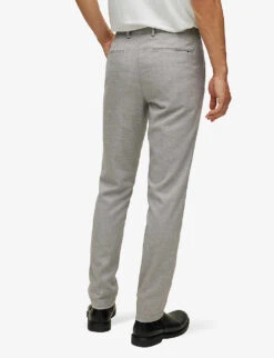 Boss Regular-fit Tapered Stretch-woven Trousers -Outlet Daily Tops Store R03963102 SILVER ALT02