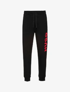 Hugo Logo-print Regular-fit Cotton-jersey Jogging Bottoms