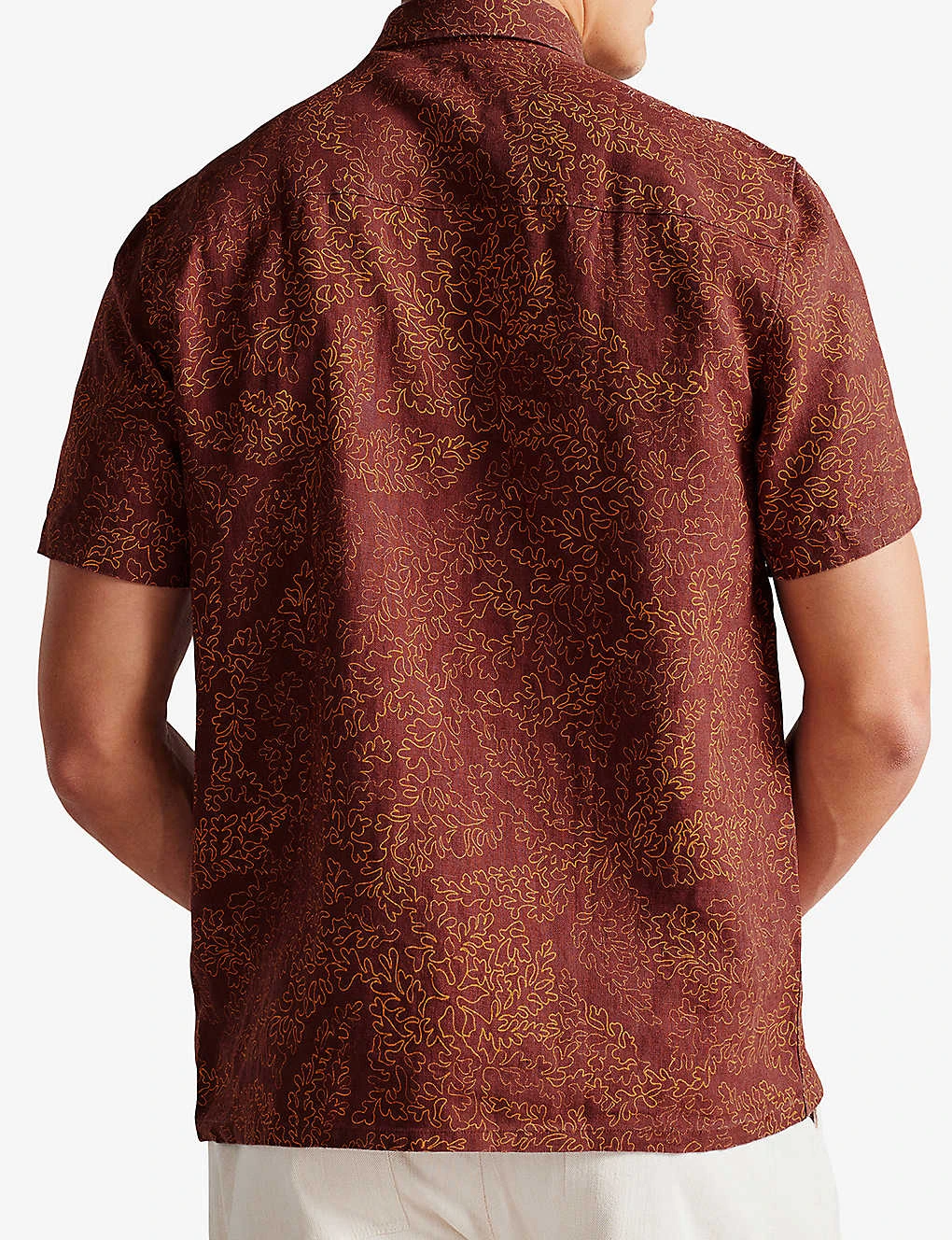 Ted Baker Chapln Coral-print Linen Shirt 4 Ted Baker Chapln Coral-print Linen Shirt - Image 4