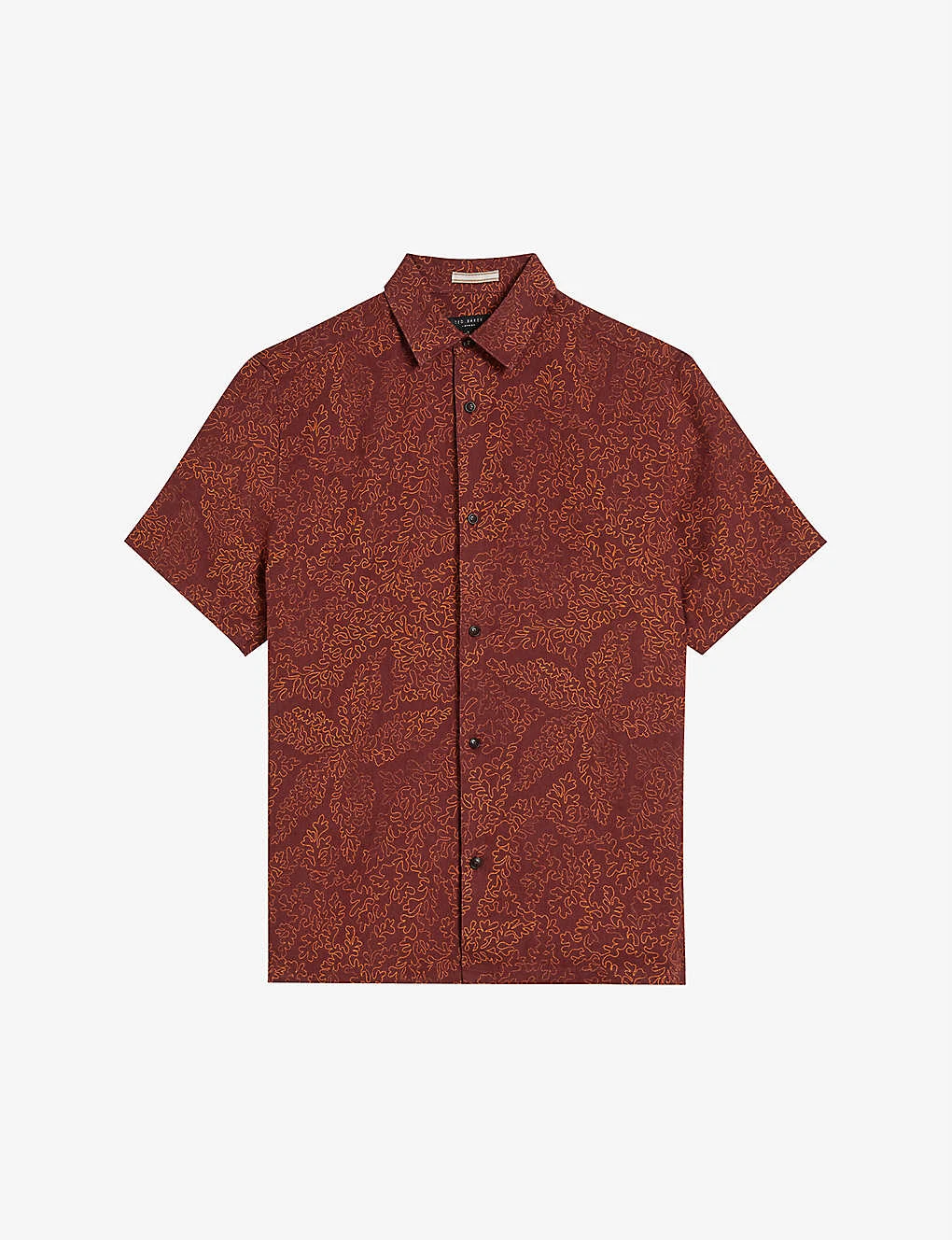 Ted Baker Chapln Coral-print Linen Shirt 1 Ted Baker Chapln Coral-print Linen Shirt