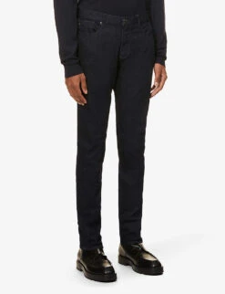 Emporio Armani Eagle Logo-embossed Brand-patch Slim-fit Stretch-denim Jeans -Outlet Daily Tops Store R03981620 DENIMBLU ALT02