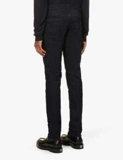 Emporio Armani Eagle Logo-embossed Brand-patch Slim-fit Stretch-denim Jeans -Outlet Daily Tops Store R03981620 DENIMBLU ALT03