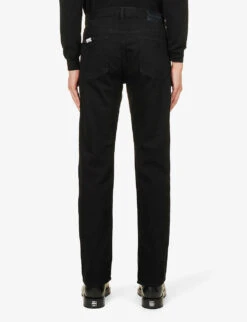 Emporio Armani Straight-leg Regular-fit Stretch-denim Jeans -Outlet Daily Tops Store R03981624 DENIMNERO ALT03