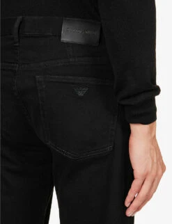 Emporio Armani Straight-leg Regular-fit Stretch-denim Jeans -Outlet Daily Tops Store R03981624 DENIMNERO ALT05