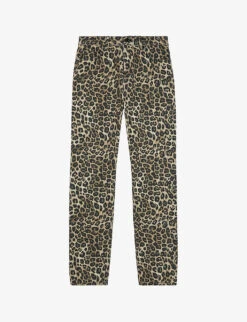 THE KOOPLES Leopard-print Straight-leg Jeans