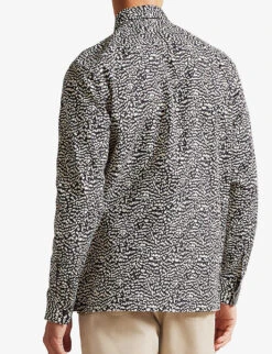 Ted Baker Bramley Abstract-print Cotton-poplin Shirt -Outlet Daily Tops Store R04001635 BLACK ALT03
