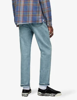 AllSaints Curtis Regular-fit Straight-leg Distressed Jeans -Outlet Daily Tops Store R04002359 LIGHTINDIGO ALT03