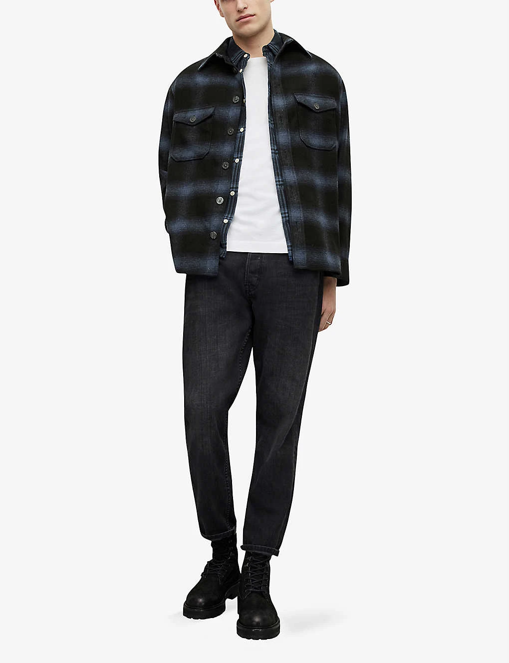 AllSaints Voltana Logo-embroidered Checked Cotton Shirt 2 AllSaints Voltana Logo-embroidered Checked Cotton Shirt - Image 2