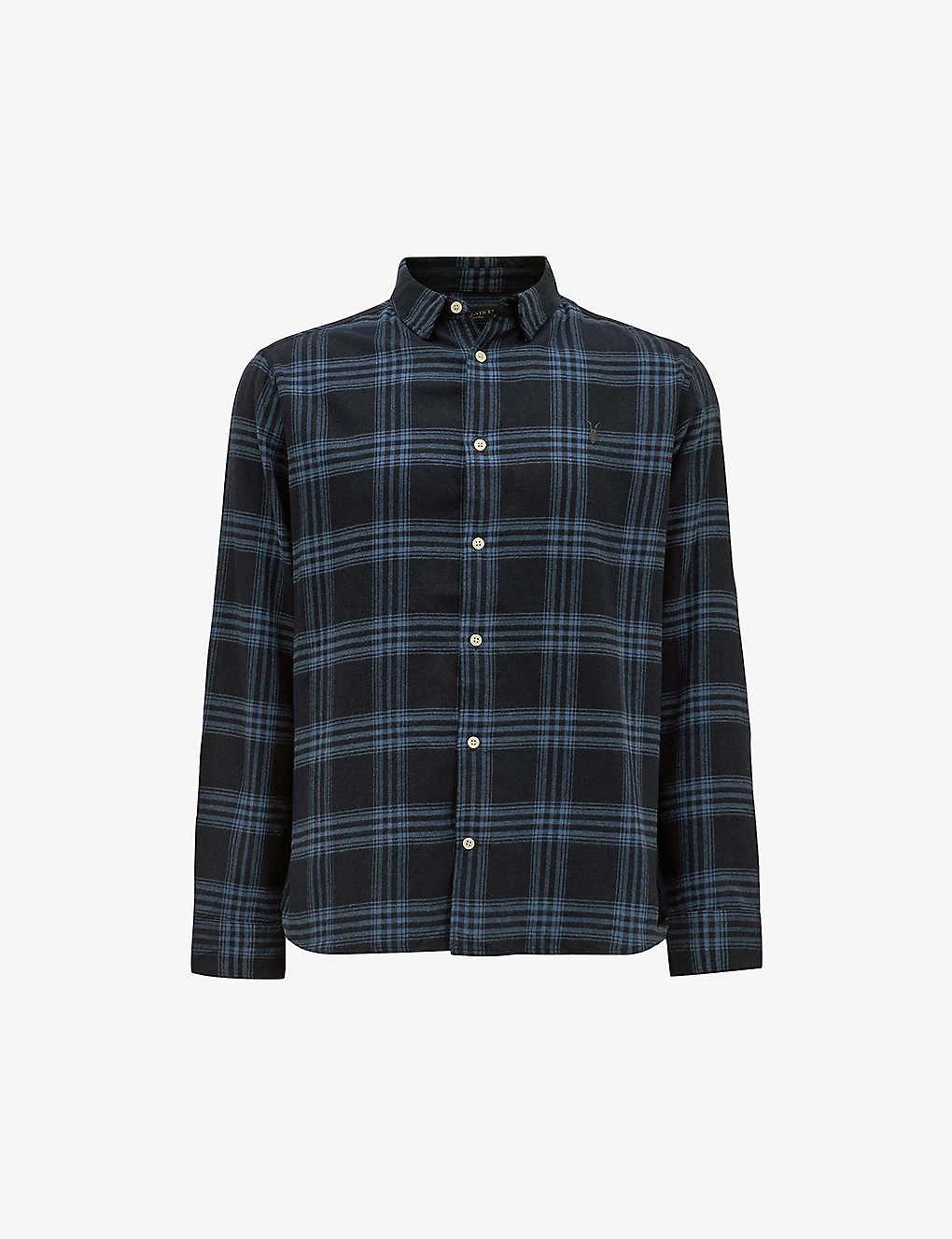 AllSaints Voltana Logo-embroidered Checked Cotton Shirt 1 AllSaints Voltana Logo-embroidered Checked Cotton Shirt