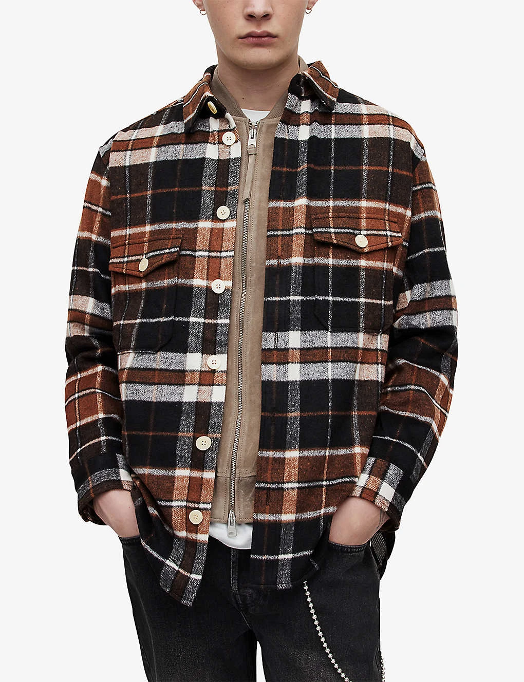 AllSaints Caribou Checked Oversized-fit Woven Shirt 3 AllSaints Caribou Checked Oversized-fit Woven Shirt - Image 3