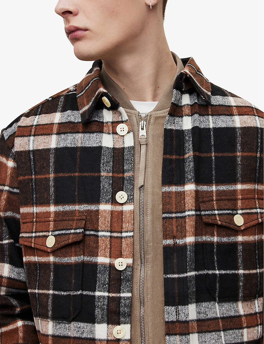 AllSaints Caribou Checked Oversized-fit Woven Shirt 5 AllSaints Caribou Checked Oversized-fit Woven Shirt - Image 5