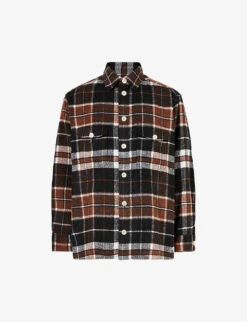 AllSaints Caribou Checked Oversized-fit Woven Shirt