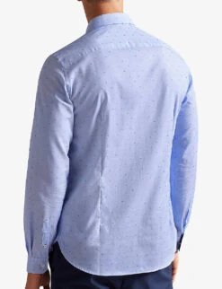 Ted Baker Calatss Slim-fit Cotton Shirt -Outlet Daily Tops Store R04003273 BLUE ALT03