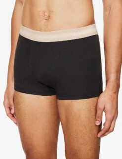 Calvin Klein Branded-waistband Pack Of 3 Stretch-cotton Trunks -Outlet Daily Tops Store R04008681 MULTI ALT04