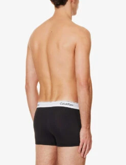 Calvin Klein Logo-waistband Mid-rise Pack Of Three Stretch-cotton Trunks -Outlet Daily Tops Store R04008710 MULTI ALT02