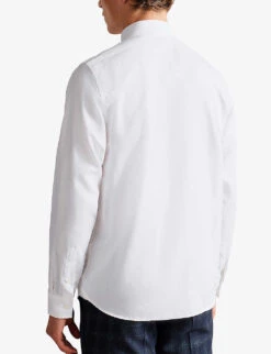 Ted Baker Layer Textured Long-sleeved Cotton-blend Shirt -Outlet Daily Tops Store R04010881 WHITE ALT03