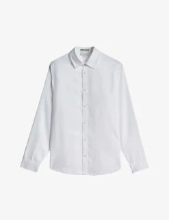 Ted Baker Layer Textured Long-sleeved Cotton-blend Shirt