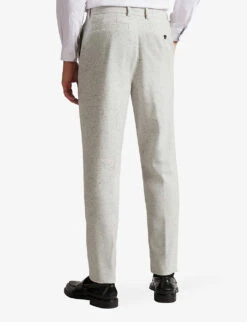 Ted Baker Aclaret Camburn-fit Donegal Wool Trousers 7 Ted Baker Aclaret Camburn-fit Donegal Wool Trousers -Outlet Daily Tops Store R04011154 GREYMARL ALT03