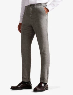 Ted Baker Chilt Irvine-fit Slim-fit Cotton Trousers -Outlet Daily Tops Store R04011355 LTGREY ALT02