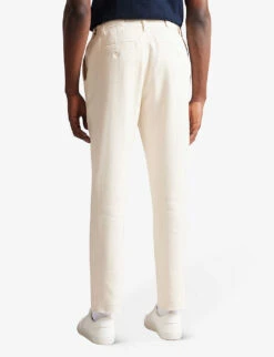 Ted Baker Halden Tapered-leg Mid-rise Cotton-blend Trousers -Outlet Daily Tops Store R04011357 NATURAL ALT03