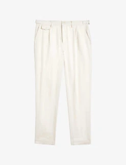 Ted Baker Halden Tapered-leg Mid-rise Cotton-blend Trousers
