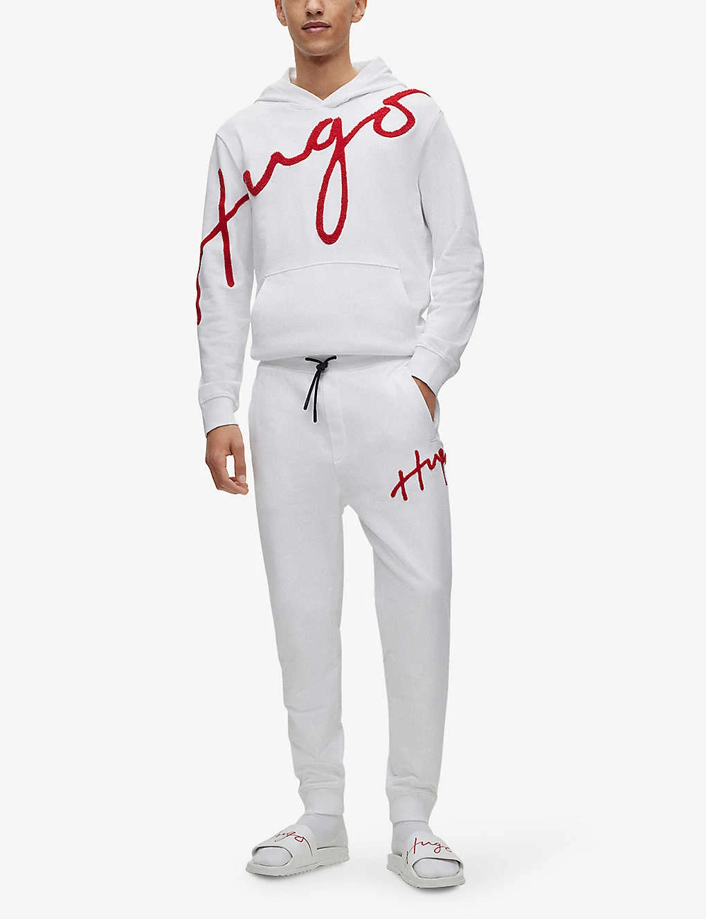 Hugo Brand-embroidered Drawstring-waist Cotton Jogging Bottoms 2 Hugo Brand-embroidered Drawstring-waist Cotton Jogging Bottoms - Image 2