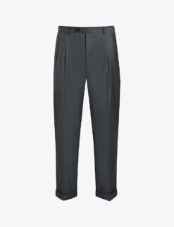 AllSaints Berto Relaxed-fit Cropped-length Wool Trousers