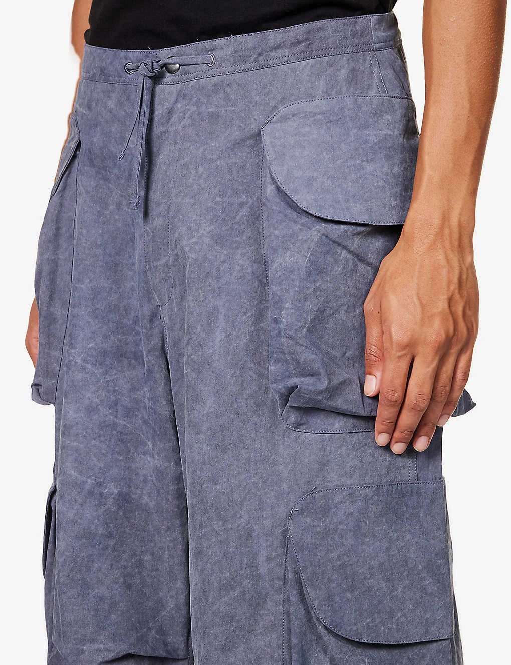 Gocar Pocketed Regular-fit Wide-leg Cotton-blend Cargo Trousers 5 Gocar Pocketed Regular-fit Wide-leg Cotton-blend Cargo Trousers - Image 5