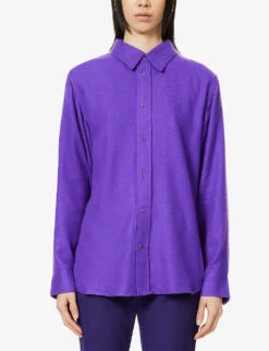 Unisex Amethyst Cashmere Shirt -Outlet Daily Tops Store R04064945 FA5PURPLEMID ALT02