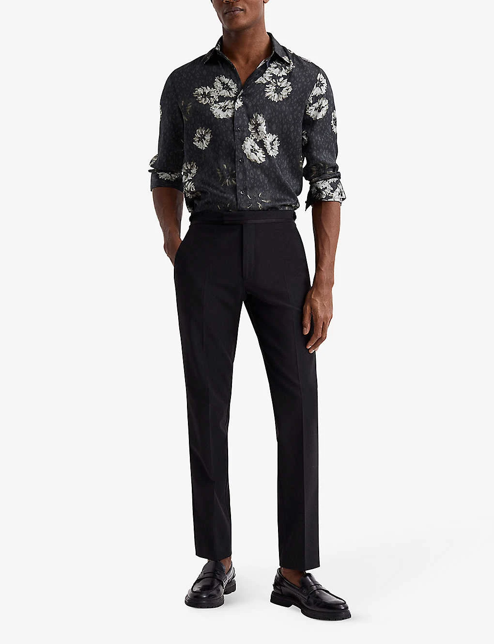 Reiss Evie Floral-print Recycled Polyester-blend Shirt 2 Reiss Evie Floral-print Recycled Polyester-blend Shirt - Image 2