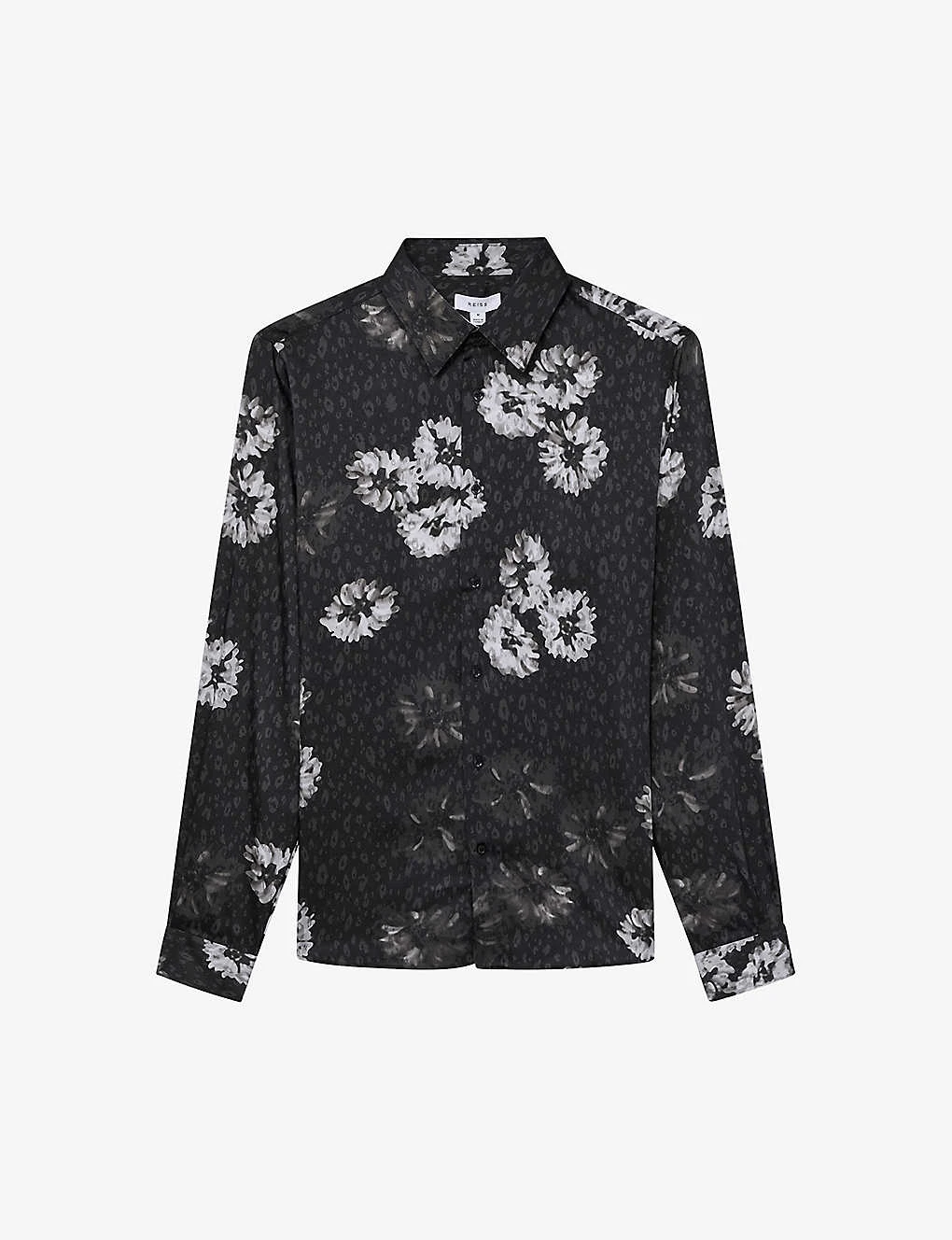 Reiss Evie Floral-print Recycled Polyester-blend Shirt 1 Reiss Evie Floral-print Recycled Polyester-blend Shirt