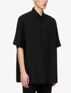 Fear Of God Eternal Relaxed-fit Stretch-cotton And Wool-blend Shirt 7 Fear Of God Eternal Relaxed-fit Stretch-cotton And Wool-blend Shirt -Outlet Daily Tops Store R04075976 BLACK ALT02