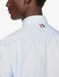 Grosgrain-trim Regular-fit Cotton-poplin Shirt 10 Grosgrain-trim Regular-fit Cotton-poplin Shirt -Outlet Daily Tops Store R04077639 LIGHTBLUE ALT04