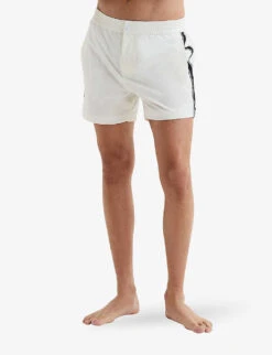 Reiss Jesse Elasticated-waist Side-stripe Stretch-woven Swim Shorts 7 Reiss Jesse Elasticated-waist Side-stripe Stretch-woven Swim Shorts -Outlet Daily Tops Store R04080321 WHITE ALT02