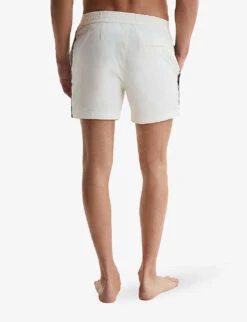 Reiss Jesse Elasticated-waist Side-stripe Stretch-woven Swim Shorts 8 Reiss Jesse Elasticated-waist Side-stripe Stretch-woven Swim Shorts -Outlet Daily Tops Store R04080321 WHITE ALT03
