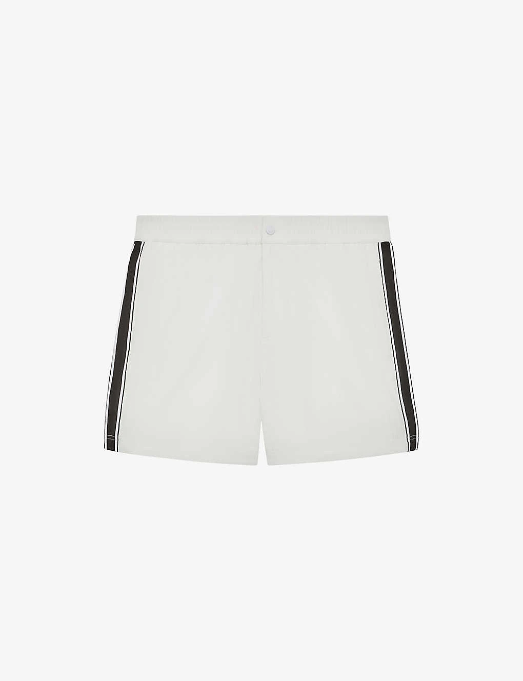 Reiss Jesse Elasticated-waist Side-stripe Stretch-woven Swim Shorts 1 Reiss Jesse Elasticated-waist Side-stripe Stretch-woven Swim Shorts