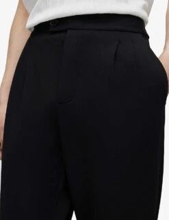 AllSaints Helm Cropped Tapered-leg Stretch-woven Trousers -Outlet Daily Tops Store R04080478 BLACK ALT04