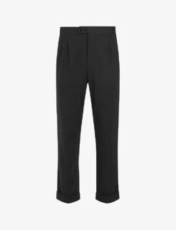 AllSaints Helm Cropped Tapered-leg Stretch-woven Trousers